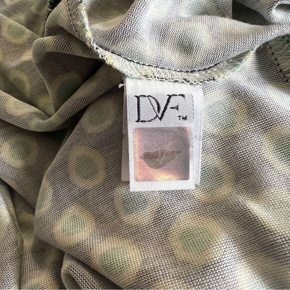 Diane Von Furstenburg Jilda Two Green Silk Retro Short Sleeve Wrap Dress 14 - Picture 11 of 12